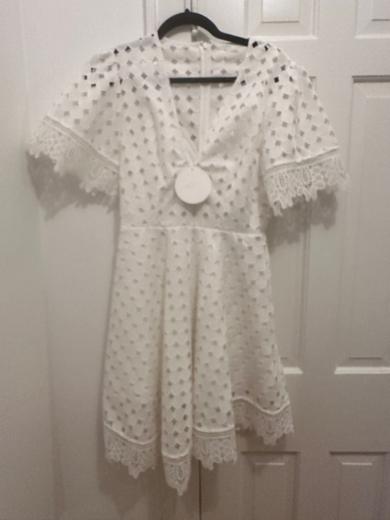 BHLDN Dresses & Skirts - BHLDN White Eyelet Lace Mini Dress